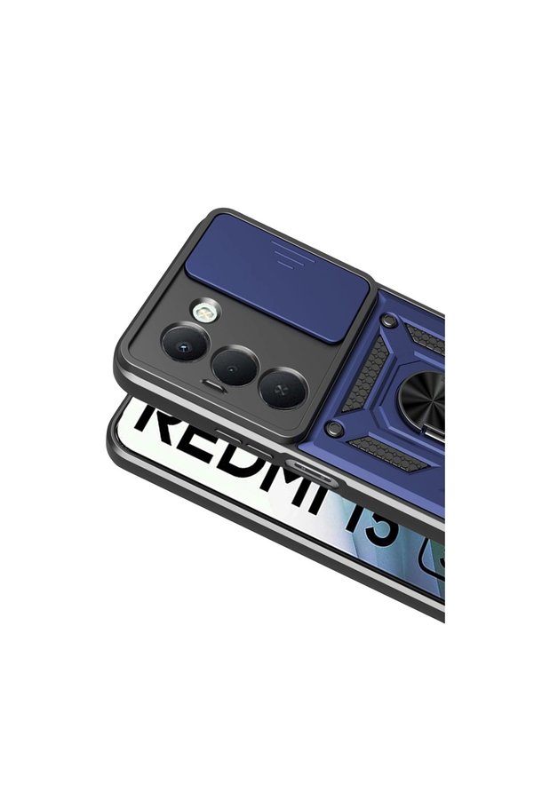 Evi̇mdeyokyok Xi̇aomi̇ Redmi̇ 15 4G Pars Lens Yüzüklü Si̇li̇kon - Laci̇vert