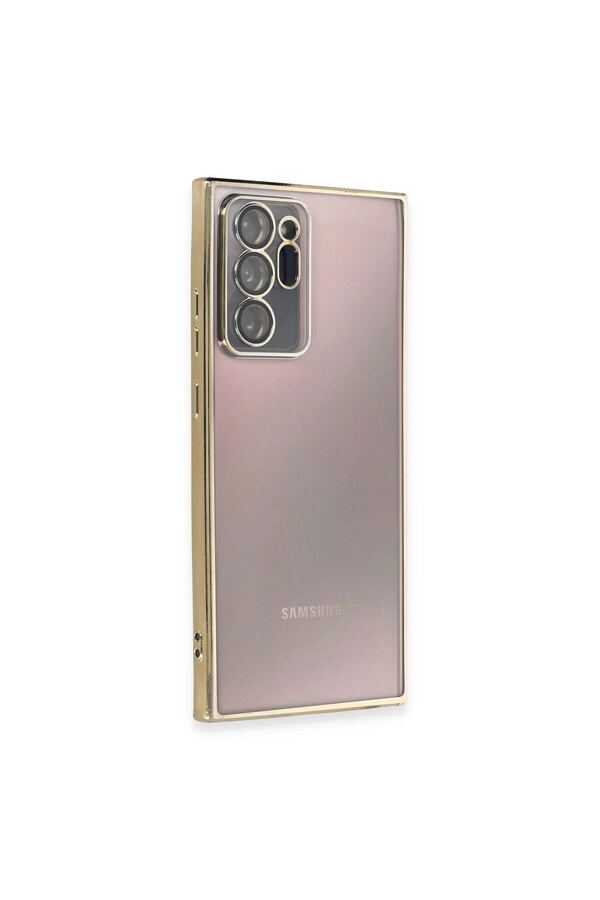 Ethab Ticaret Glb-Stl41414 Samsung Galaxy Note 20 Ultra Kılıf Razer Lensli Silikon - Gold