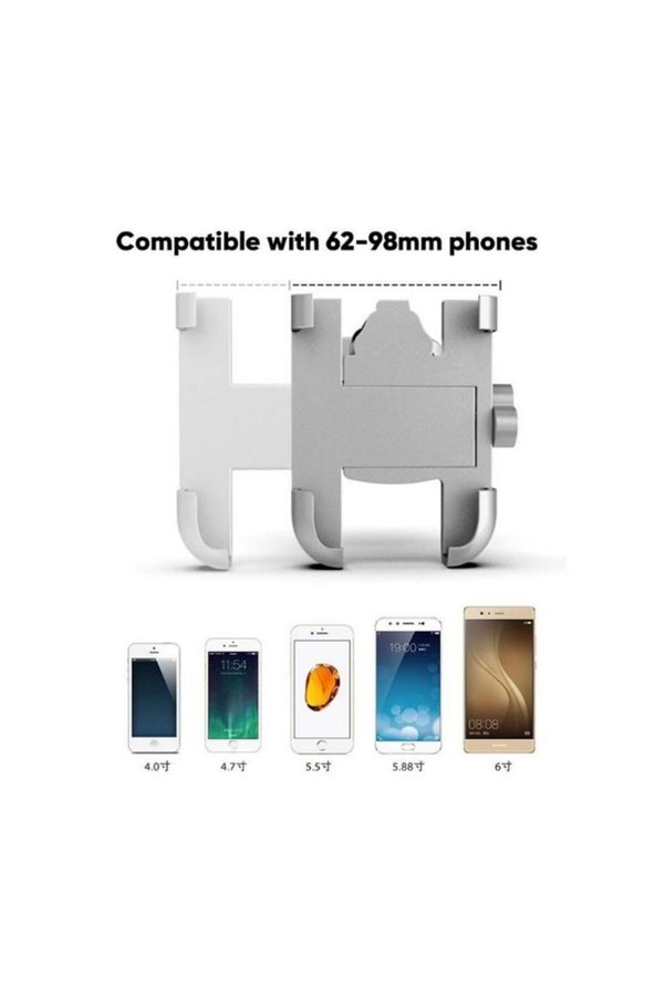 Ethab Ticaret Glb-Stl41414 Alüminyum Gövdeli Metal Ayna Bağlantılı Motosiklet Telefon Tutucu 7 İnç Xl