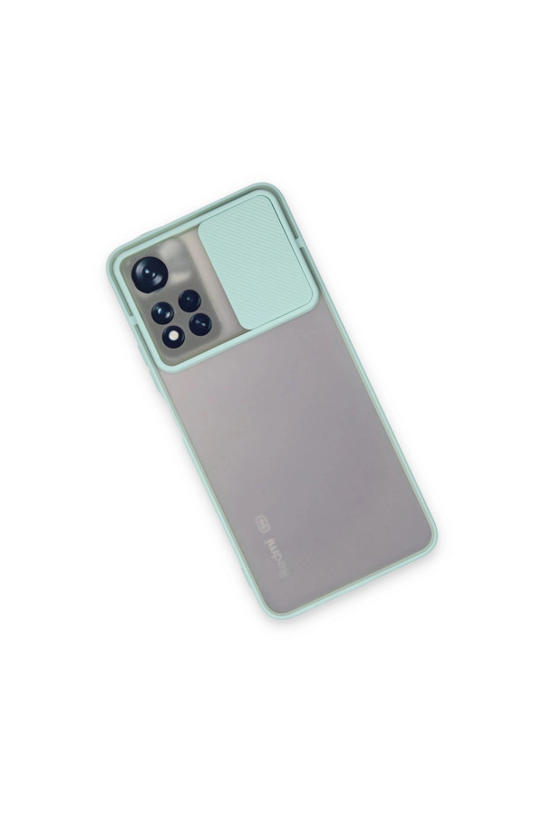 Evimdeyokyok Xiaomi Redmi Note 11T Kılıf Palm Buzlu Kamera Sürgülü Silikon - Turkuaz