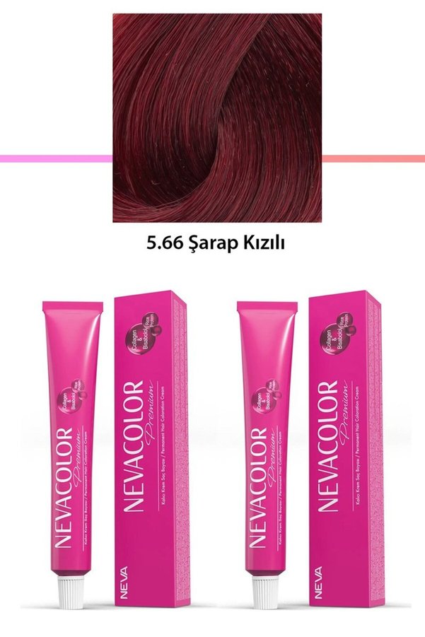 Ethab Ticaret Glb-Stl41414 2 Li Set Premium 5.66 Şarap Kızılı - Kalıcı Krem Saç Boyası 2 X 50 G Tüp