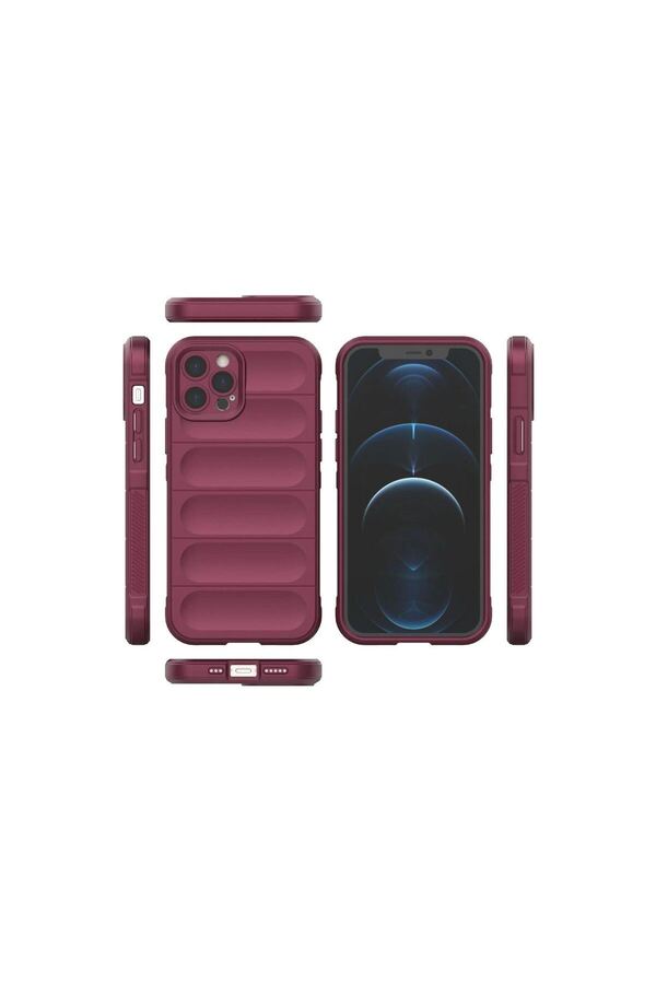 Ethab Ticaret Glb-Stl41414 İphone 12 Pro Kılıf Optimum Silikon - Bordo
