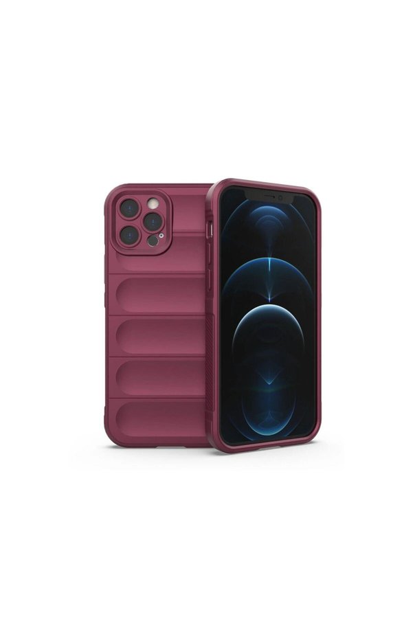 Ethab Ticaret Glb-Stl41414 İphone 12 Pro Kılıf Optimum Silikon - Bordo