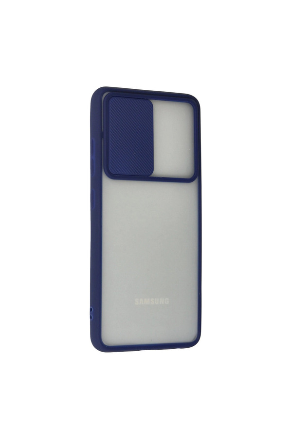 Evimdeyokyok Samsung Galaxy A72 Kılıf Palm Buzlu Kamera Sürgülü Silikon - Lacivert