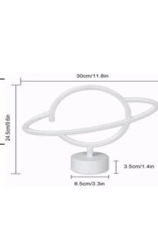 Selinse Neon Işıklı Satürn Lamba Pil+Usb Mz-503