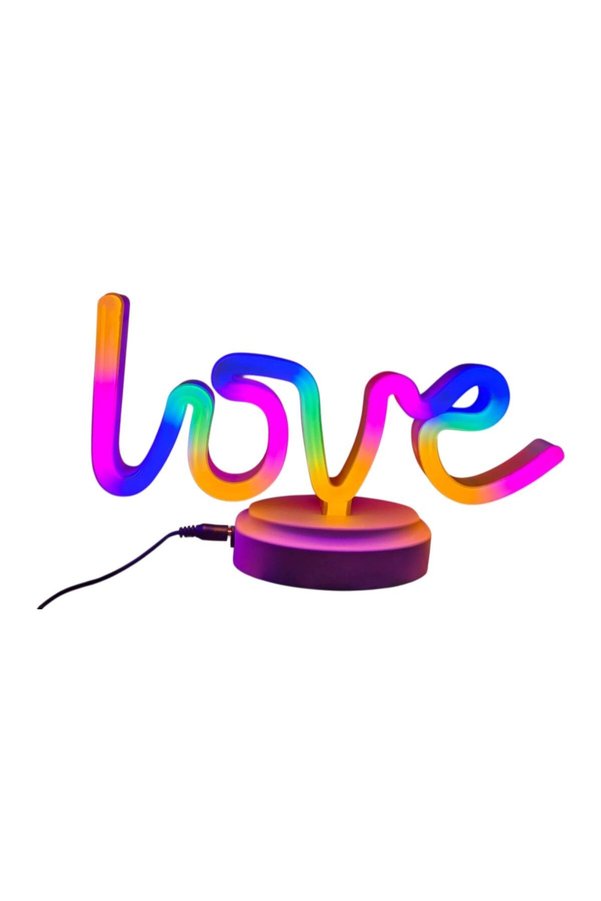 Ethab Ticaret Glb-Stl41414 Neon Işıklı Love Yazılı Masa Gece Lambası Pil+Usb