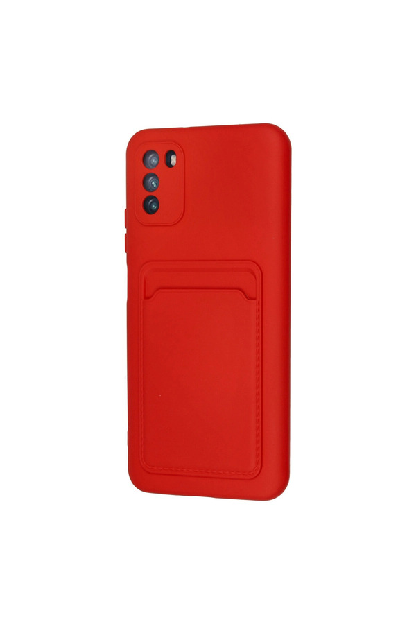 Evi̇mdeyokyok Xi̇aomi̇ Pocophone M3 Kılıf Kelvi̇n Kartvi̇zi̇tli̇ Si̇li̇kon - Kırmızı