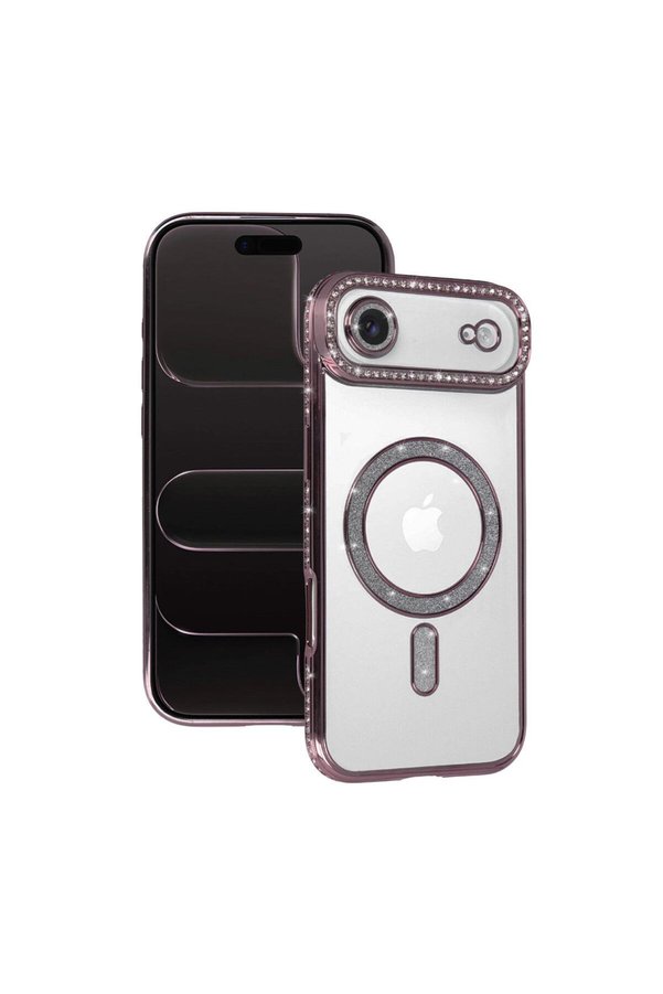Ethab Ticaret Glb-Stl41414 İphone 17 Air Joke Simli Magneticsafe Kılıf - Pembe