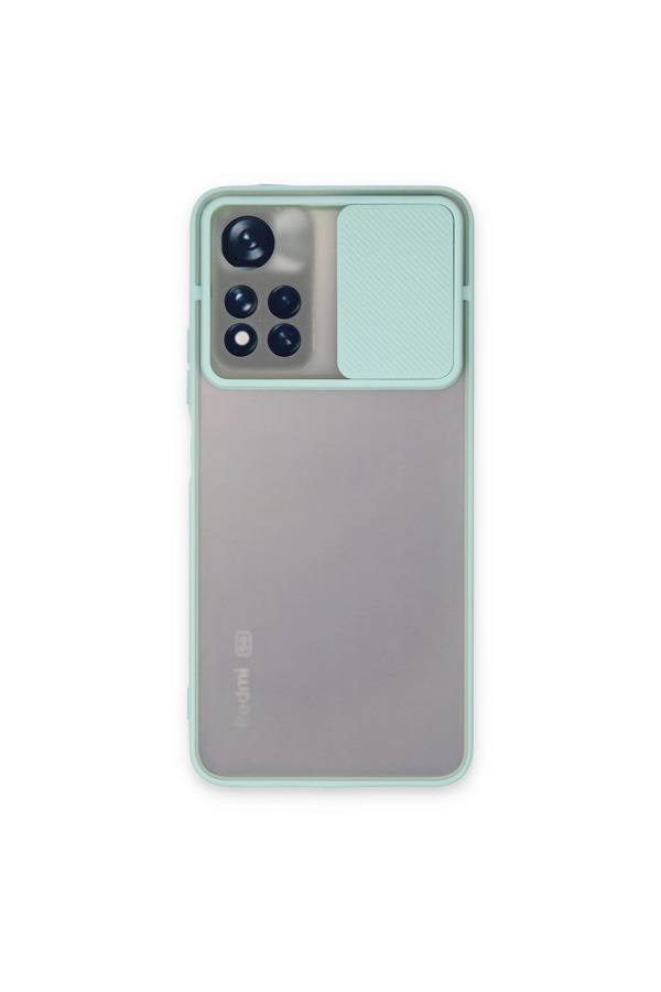 Evimdeyokyok Xiaomi Redmi Note 11T Kılıf Palm Buzlu Kamera Sürgülü Silikon - Turkuaz