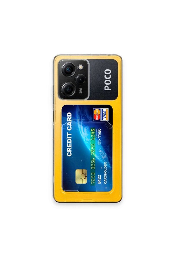 Ethab Ticaret Glb-Stl41414 Poco X5 Pro 5G Kılıf Kart Şeffaf Silikon - Şeffaf