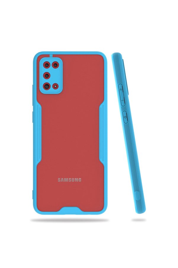 Evimdeyokyok Samsung Galaxy A02S Kılıf Platin Silikon - Mavi