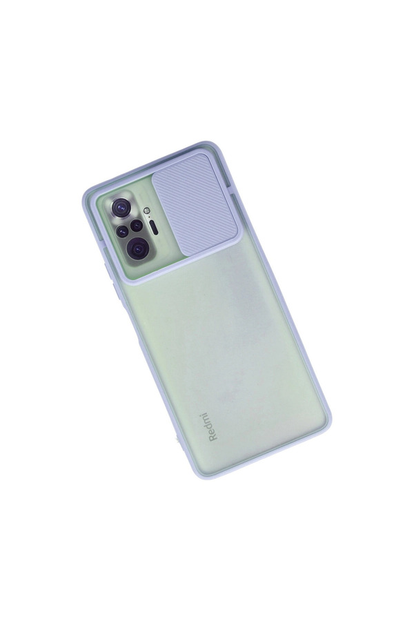 Evimdeyokyok Xiaomi Redmi Note 10 Pro Kılıf Palm Buzlu Kamera Sürgülü Silikon - Lila
