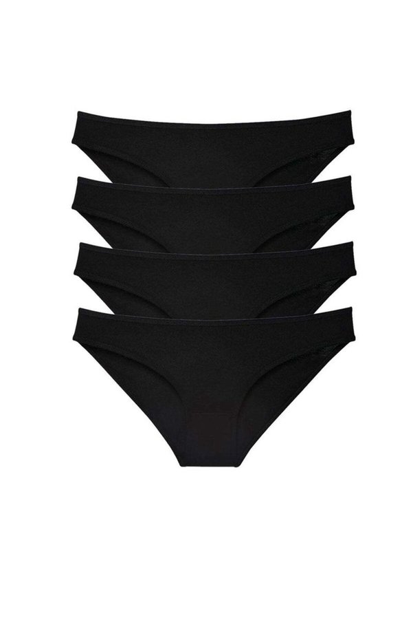 Ethab Ticaret Glb-Stl41414 4 Adet Süper Eko Set Likralı Kadın Slip Külot Siyah