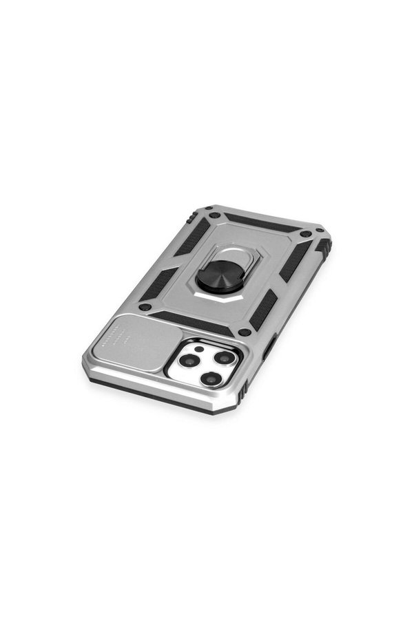 Ethab Ticaret Glb-Stl41414 İphone 12 Pro Max Kılıf Pars Lens Yüzüklü Silikon - Gümüş