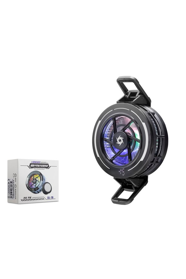 Evimdeyokyok Manyetik Klipsli Telefon Soğutucu Fan Rgb Isı Göstergeli Siyah Sl70