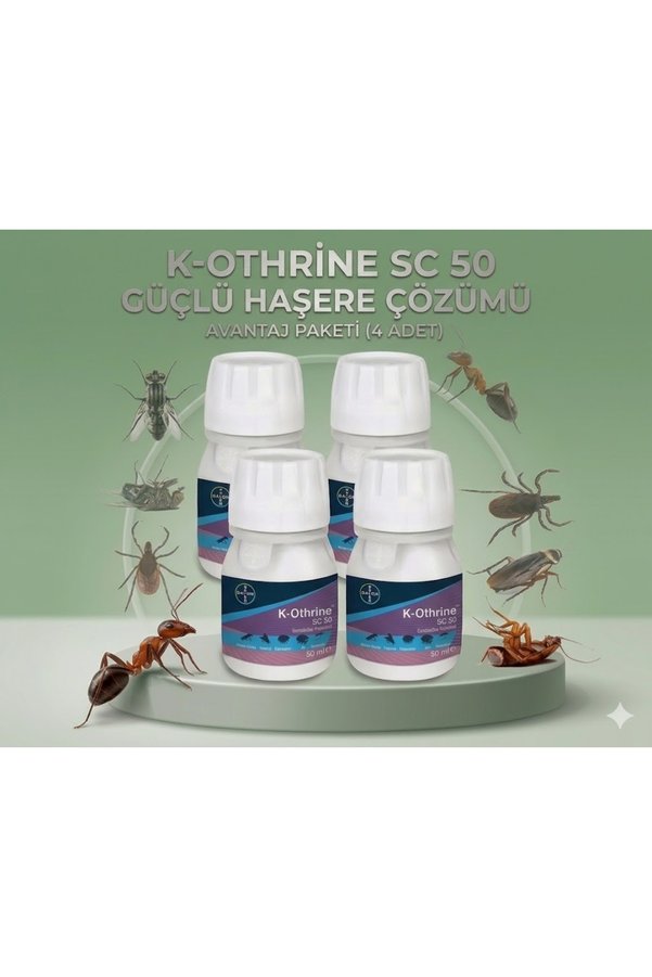 Bayer K-Othrine Sc 50 Sıvı Haşere İlaçı 50 Ml - 4 Lü Avantaj Paketi Güçlü Etkili Çözüm Son Kullanma Tarihi 1/ 2029
