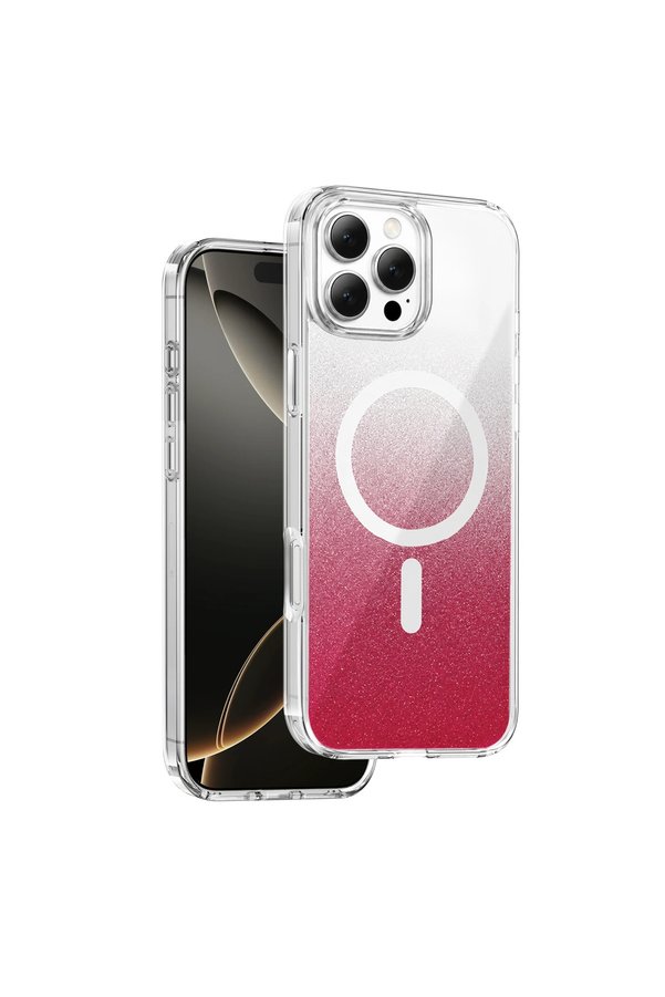 Evimdeyokyok Onegif Apple İphone 16 Pro Max Sora Simli Magsafe Kapak - Kırmızı