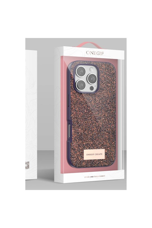 Evi̇mdeyokyok Onegi̇f Apple İphone 16 Pro Max Bri̇ght Si̇mli̇ Kapak - Gold