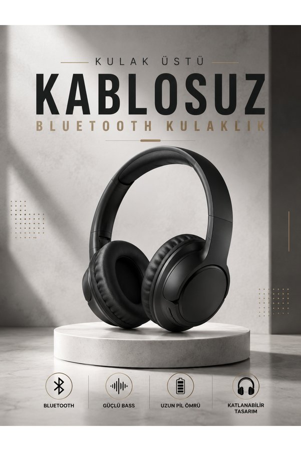 Elisy Kulak Üstü Kablosuz Bluetooth Kulaklık Yüksek Ses Kaliteli Anc Özelliği