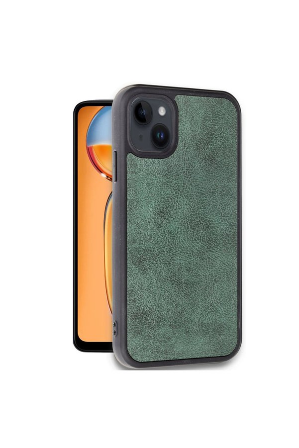 Evimdeyokyok Apple İphone 14 Kılıf Aras Deri Kapak - Koyu Yeşil