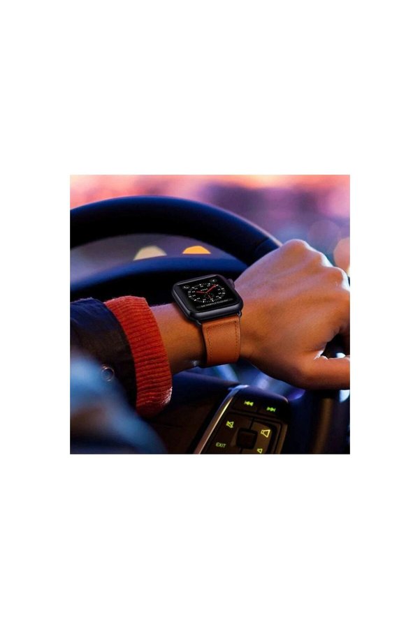 Ethab Ticaret Glb-Stl41414 Apple Watch 42Mm Kr415 Luaz Deri Kordon (Saat Değildir) - Kırmızı