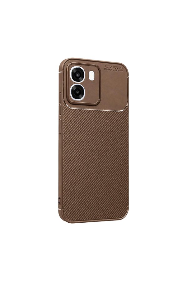 Evimdeyokyok Oppo Oppo A6T 5G Auto Focus Karbon Kapak - Kahverengi