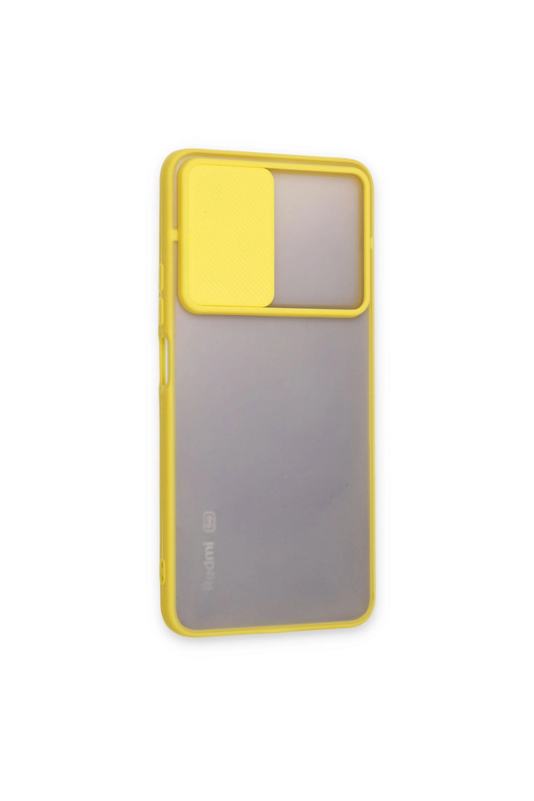 Evimdeyokyok Xiaomi Redmi Note 11T Kılıf Palm Buzlu Kamera Sürgülü Silikon - Sarı