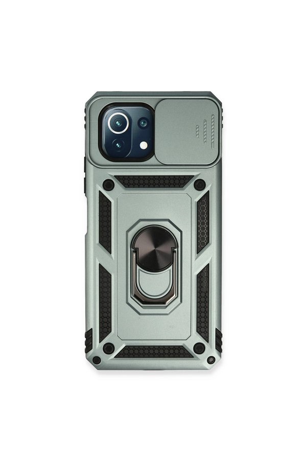 Evimdeyokyok Xiaomi Mi 11 Lite Kılıf Pars Lens Yüzüklü Silikon - Yeşil