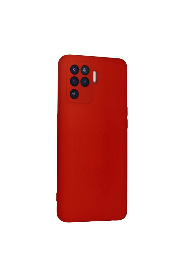 Evi̇mdeyokyok Oppo Reno 5 Li̇te Kılıf Nano İçi̇ Kadi̇fe Si̇li̇kon - Kırmızı