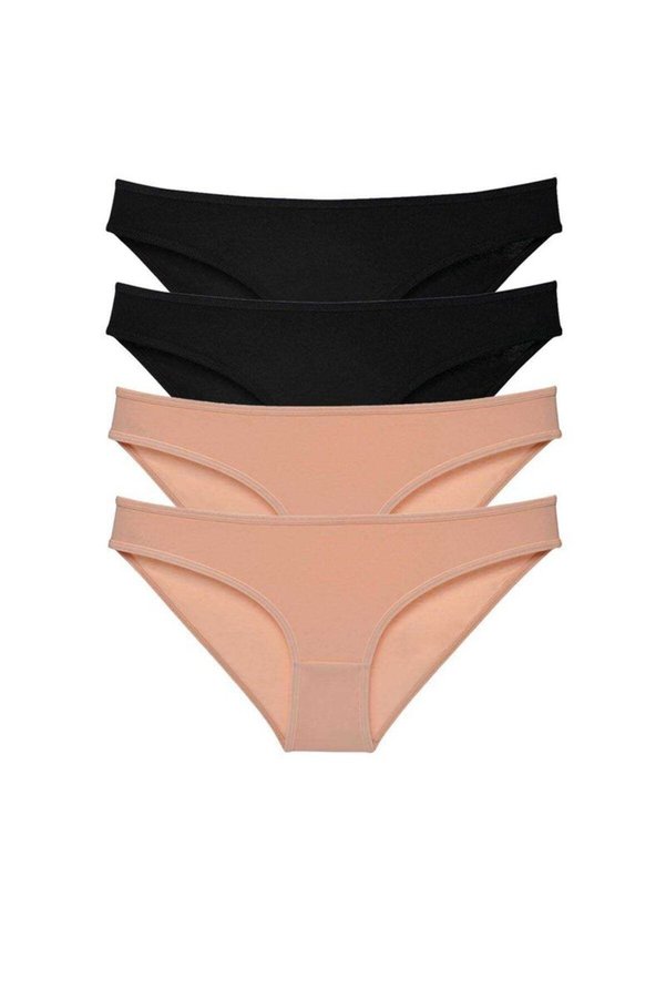 Ethab Ticaret Glb-Stl41414 4 Adet Süper Eko Set Likralı Kadın Slip Külot Siyah Ten