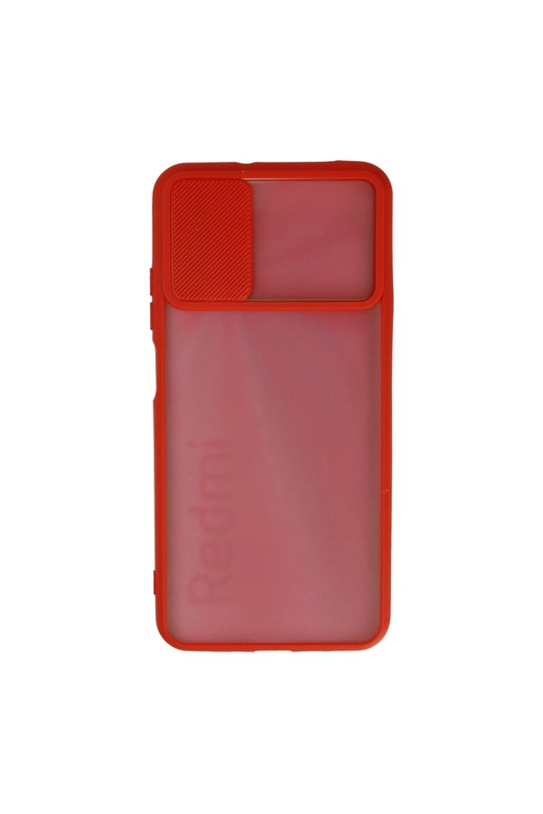 Evimdeyokyok Xiaomi Redmi 9T Kılıf Palm Buzlu Kamera Sürgülü Silikon - Kırmızı
