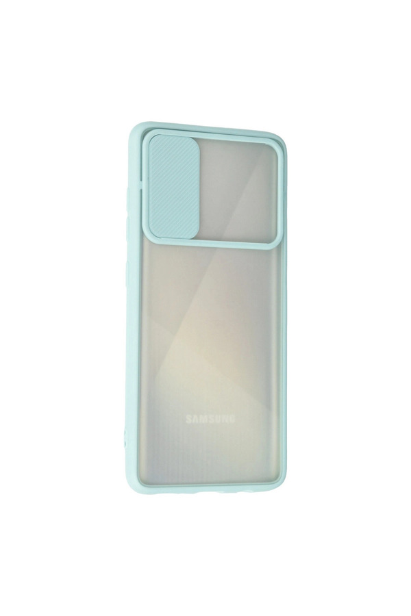 Evimdeyokyok Samsung Galaxy A71 Kılıf Palm Buzlu Kamera Sürgülü Silikon - Turkuaz