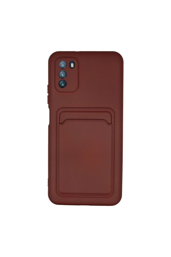 Evimdeyokyok Xiaomi Pocophone M3 Kılıf Kelvin Kartvizitli Silikon - Bordo