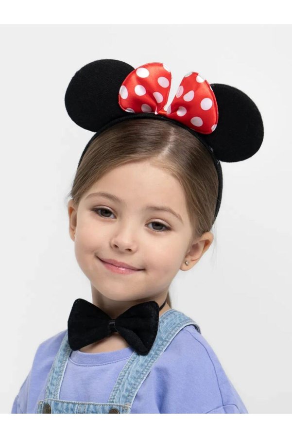 Ethab Ticaret Glb-Stl41414 Minnie Mouse Kostüm Seti Taç Kuyruk Papyon Gösteri Seti