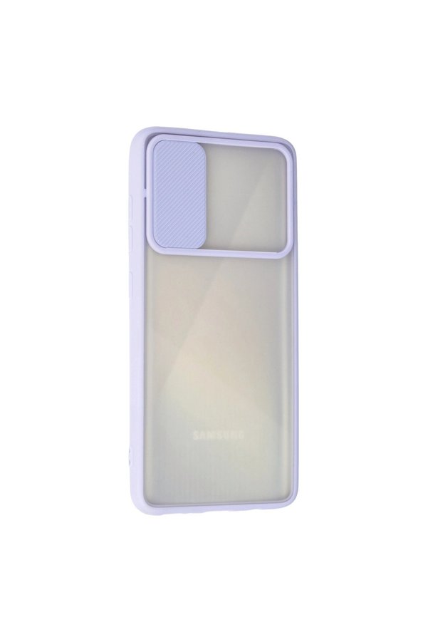 Evimdeyokyok Samsung Galaxy A71 Kılıf Palm Buzlu Kamera Sürgülü Silikon - Lila