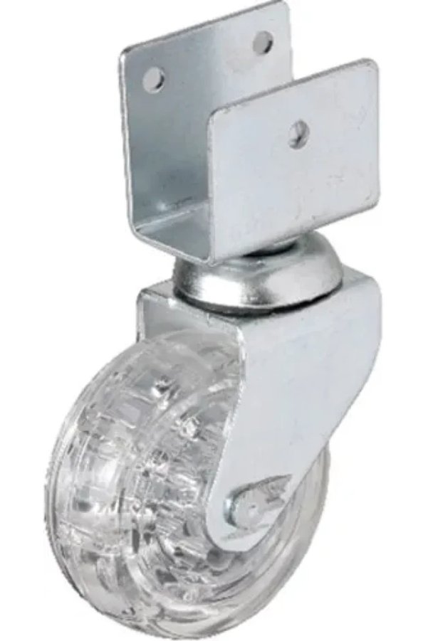 Ethab Ticaret Hts 328 - 50X20 Mm Şeffaf Makaralı Kısa U Tablalı Teker 4 Adet
