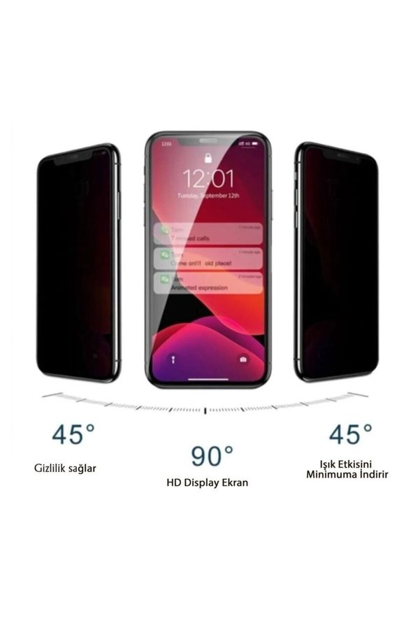 Ethab Ticaret Glb-Stl41414 Iphone 7G Siyah Uyumlu Hayalet Ekran Gizli Tam Kaplayan Kırılmaz Cam Seramik Ekran Koru