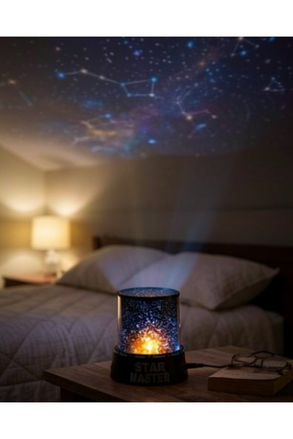 Azrlya Star Projektör Gece Lambası Tavana Yıldız Yansıtan Led Işık