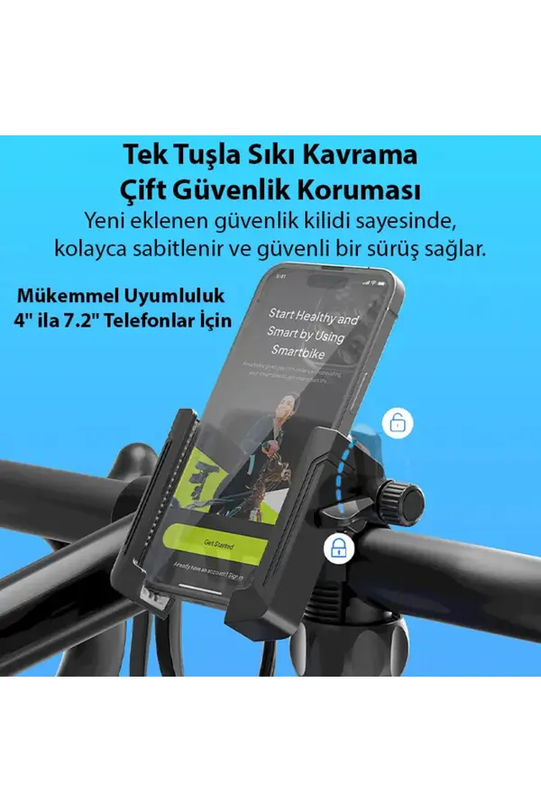 Ezere Ally Crown Gidon Bağlantılı Bisiklet Ve Motosiklet Telefon Tutucu-(5775) - Karbul3543-1739