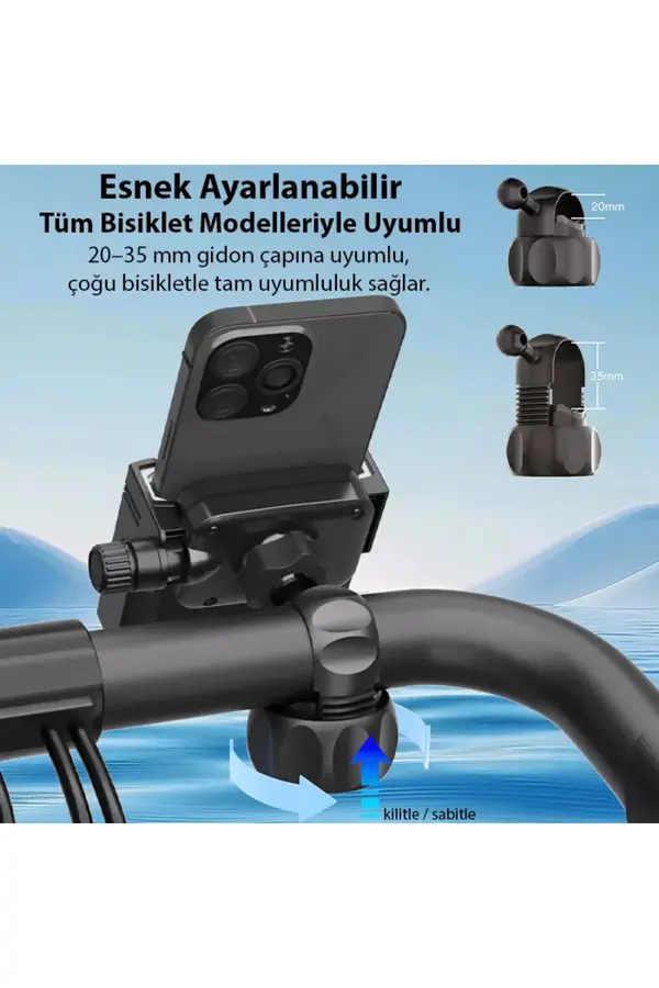 Ezere Ally Crown Gidon Bağlantılı Bisiklet Ve Motosiklet Telefon Tutucu-(5775) - Karbul3543-1739