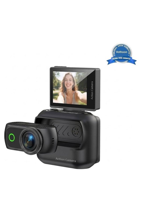 Evimdeyokyok 1080P Dijital Video Kamera (32Gb) Kart Dijital Vlog Fotoğraf Makinesi Türkçe Siyah