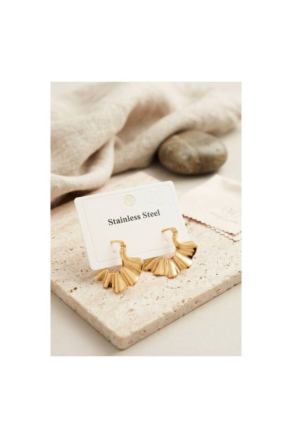 Evi̇mdeyokyok 316L Çeli̇k Gold Renk Yelpaze Model Küpe Tj-Bkp12045