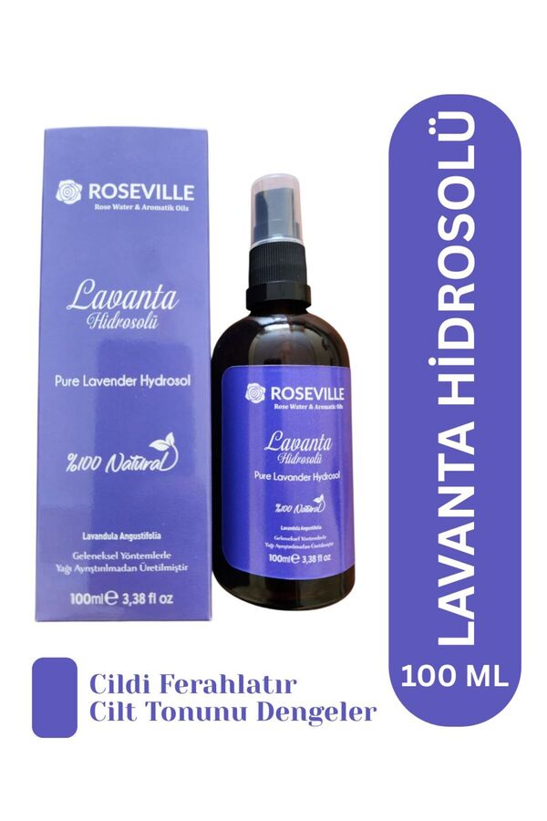 Roseville Lavanta Suyu %100 Saf Ve Doğal Canlandırıcı Ve Besleyici Etkili Tonik Lavanta Hidrosolü 100 Ml