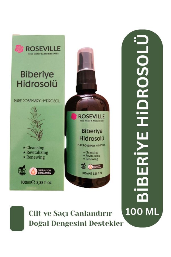 Roseville Biberiye Suyu Dökülme Karşıtı Ve Saç Uzamasını Destekleyici Saç Toniği %100 Saf Ve Doğal 100 Ml