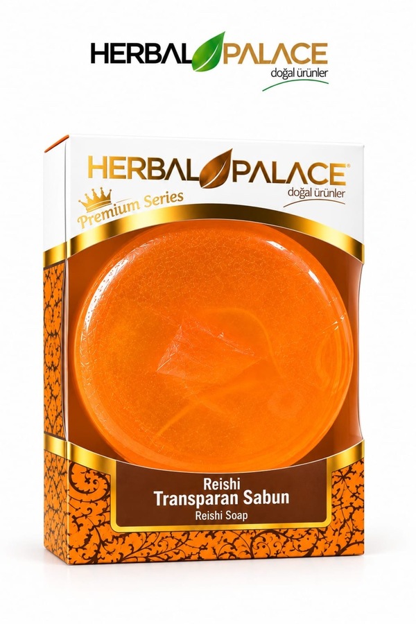 Herbal Palace Reishi Transparan Sabun & Akne Karşıtı & Yenileyici & El Yapımı Gliserinli