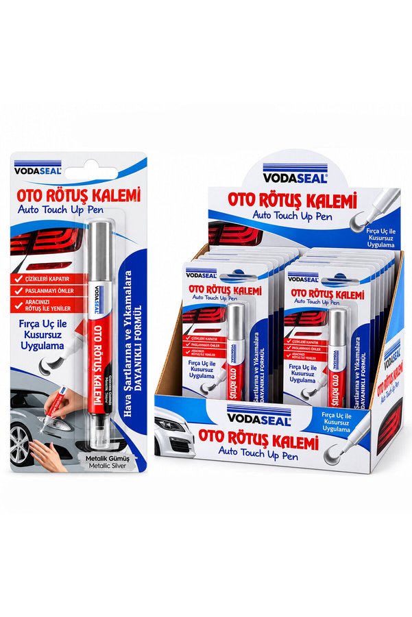 Go İthalat 12 Adet Metalik Gümüş Oto Rötuş Kalem Fırça Uç 5Ml () Glbl-Stl57839