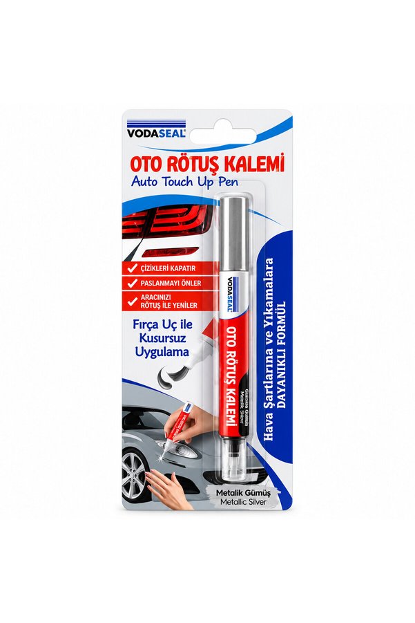 Go İthalat 12 Adet Metalik Gümüş Oto Rötuş Kalem Fırça Uç 5Ml () Glbl-Stl57839