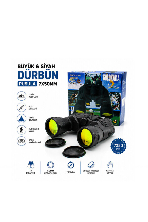 Go İthalat Büyük - Siyah Dürbün Pusula 7X50Mm 168Ftx1000Yrf () Glbl-Stl57839