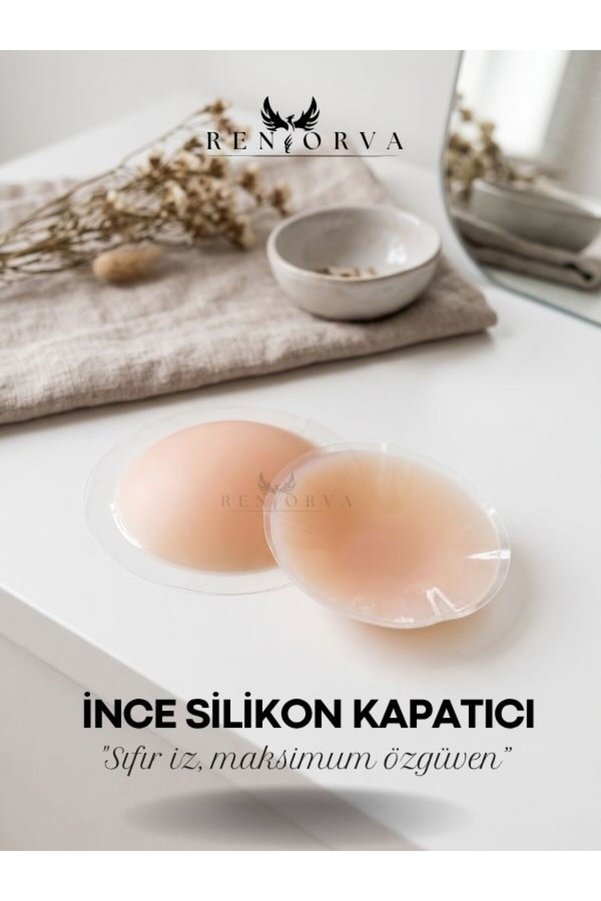 Renorva Kendinden Yapışkanlı Silikon Göğüs Ucu Gizleyici Kapatıcı - Suya Ve Tere Dayanıklı İnce Yapılı Nipple Cover