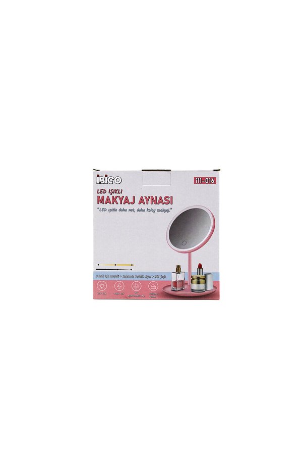 Go İthalat Yuvarlak 6.5 Inc Ledli - Usb Şarjlı Makyaj Aynası 90° Açı Ayarlı Takılı Ayak Renkli Pls İ11-016 () G
